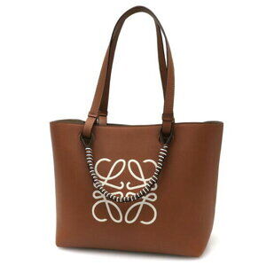 Loewe Anagram Cutout Leather Tote tan